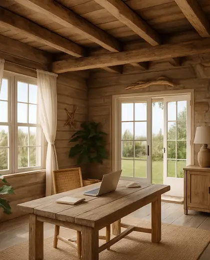 rustic backyard — open office (coastal)
