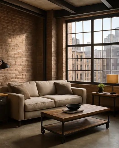 industrial house — living room (urban)