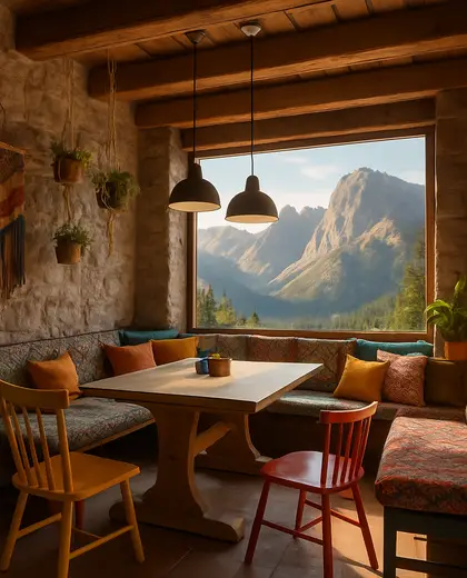 eclectic public space — breakfast nook (mountain)