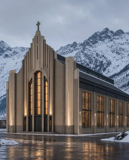 art deco church — warehouse (alpine)