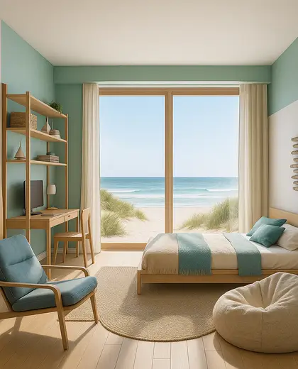 modern condo — youth room (coastal)