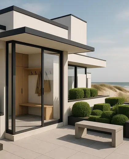 bauhaus rooftop garden — mud room (beach)