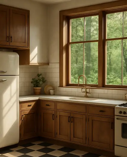 vintage apartment — kitchen (forest)