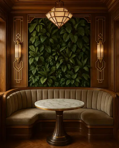 art deco vertical garden — breakfast nook (rural)