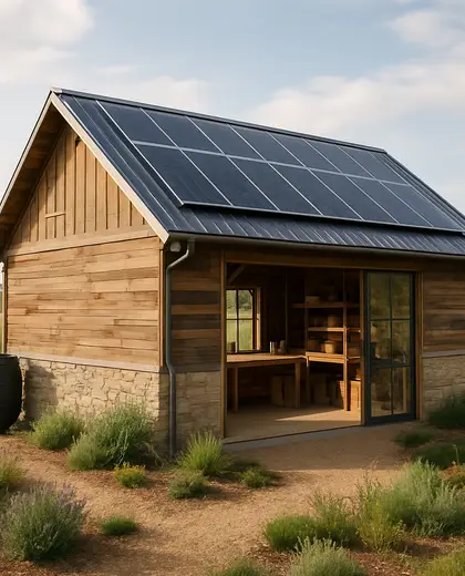 sustainable farmhouse — workshop (rural)