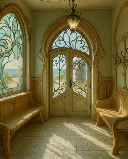art nouveau church — mud room (coastal)