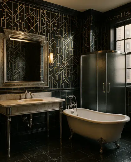 art deco house — bathroom (urban)