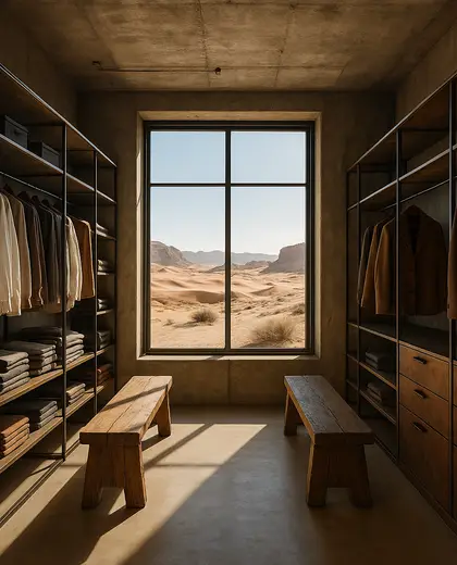 industrial condo — dressing room (desert)