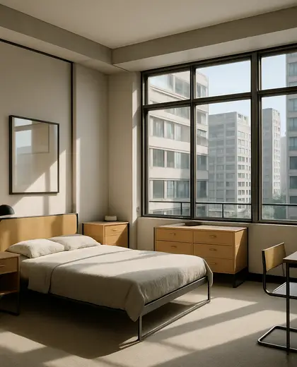 bauhaus house — bedroom (urban)