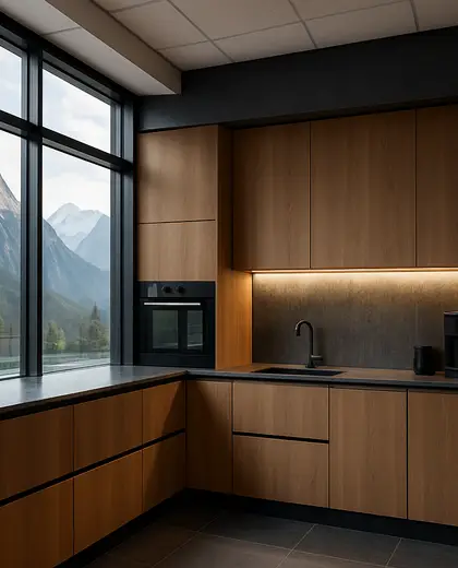 contemporary store — small kitchen (mountain)