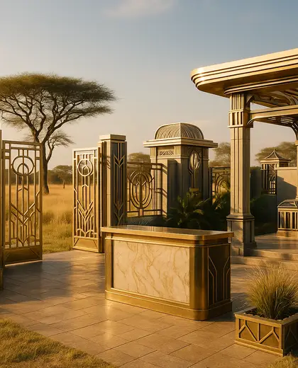 art deco yard — reception (savanna)