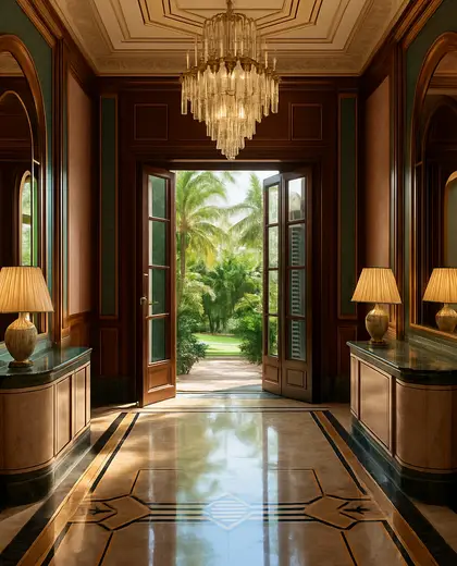 art deco home — main hall (tropical)