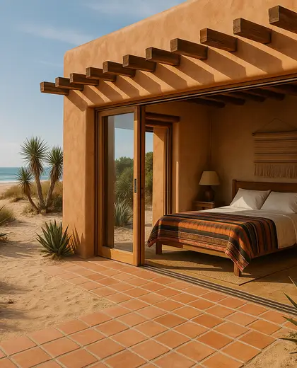 southwestern yard — bedroom (beach)