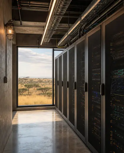 industrial hotel — server room (savanna)