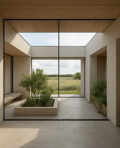 minimalist house — atrium (rural)