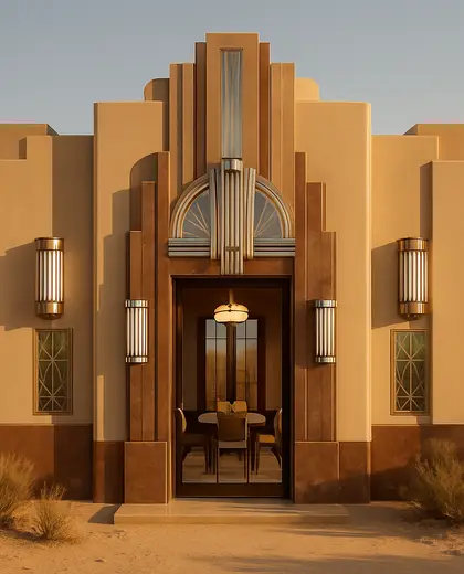 art deco facade — dining room (desert)