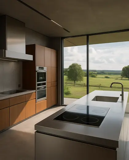 futuristic house — kitchen (rural)