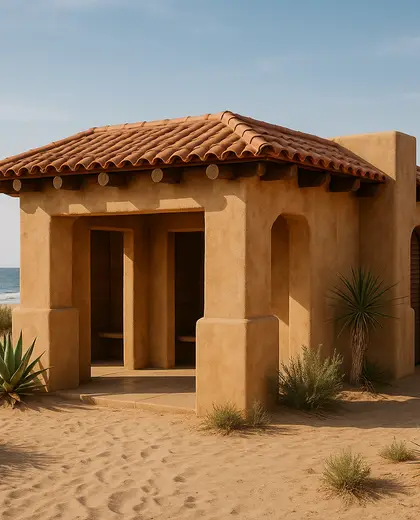 southwestern building — dressing room (beach)