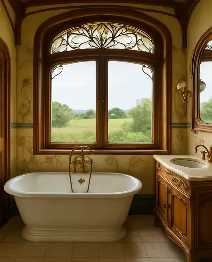 art nouveau home — bathroom (rural)
