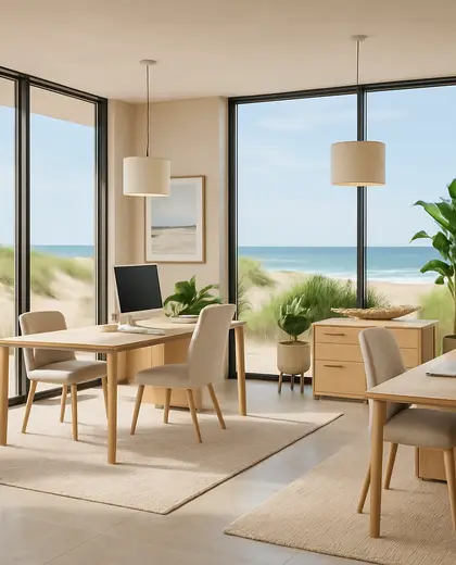 contemporary home — open office (beach)