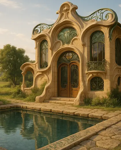 art nouveau building — pool (rural)