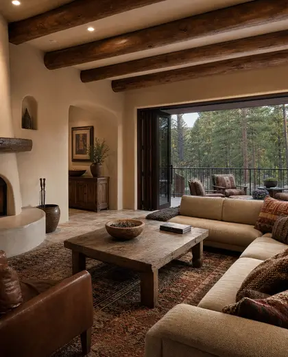 southwestern building — family room (forest)