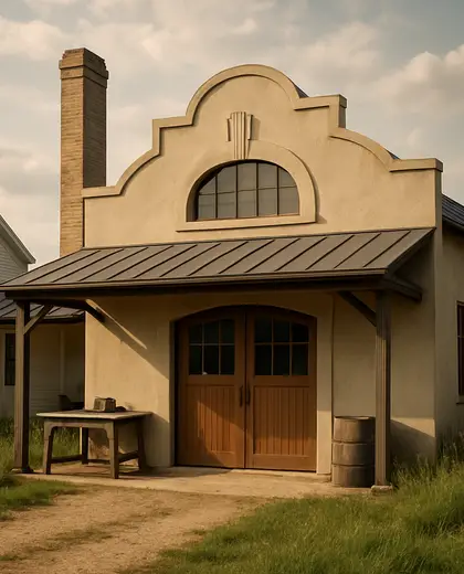 art deco farmhouse — workshop (rural)