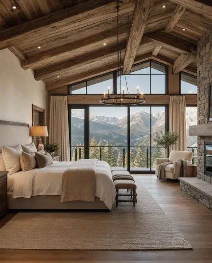 farmhouse penthouse — master bedroom (mountain)