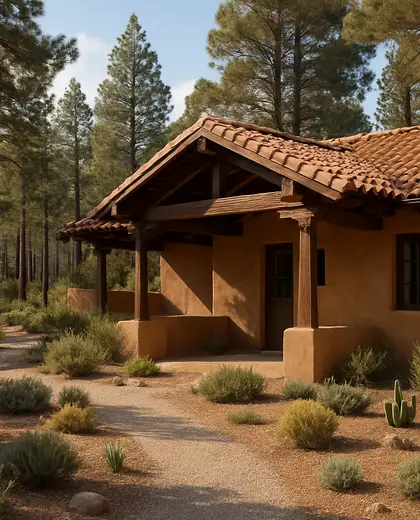southwestern yard — roof (forest)