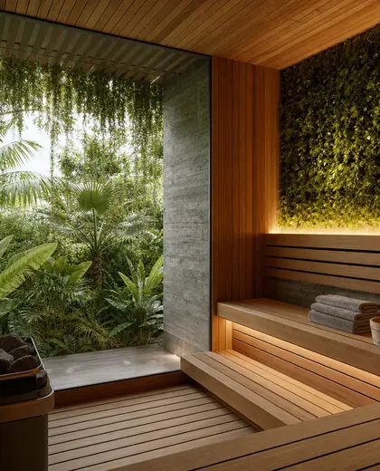 sustainable apartment — sauna (tropical)