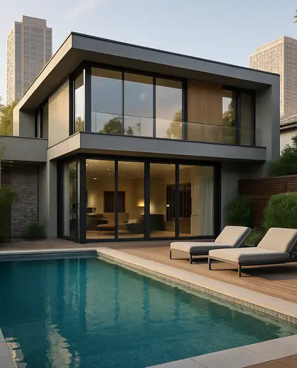 contemporary house — pool (urban)