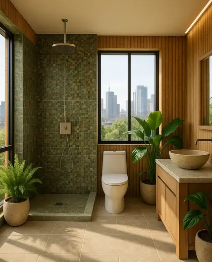 sustainable house — bathroom (urban)