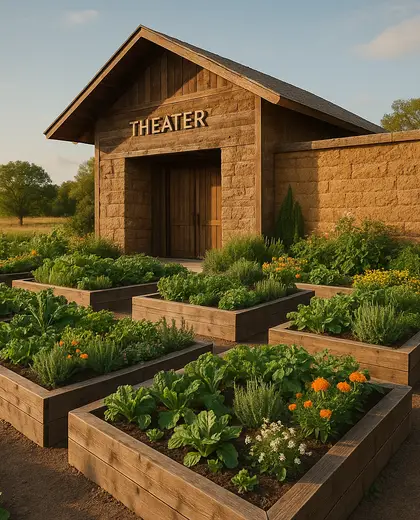 sustainable theater — raised garden bed (rural)