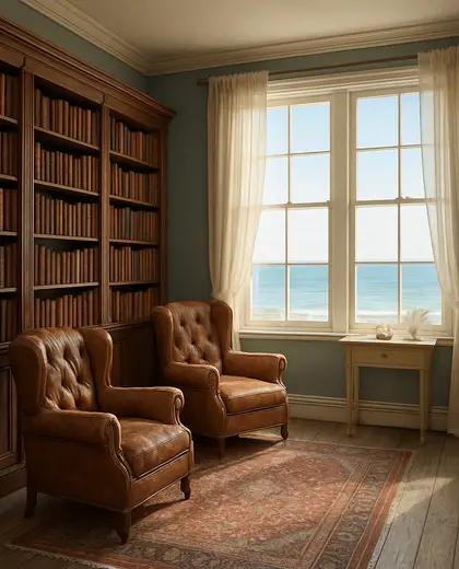 vintage apartment — library (coastal)