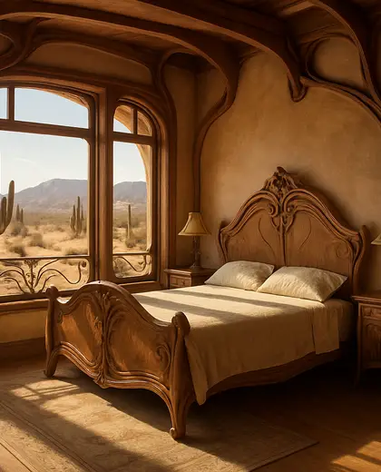 art nouveau farmhouse — bedroom (desert)