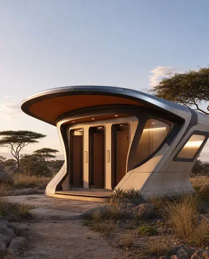 futuristic facade — rest room (savanna)