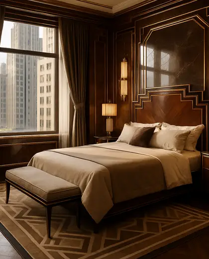 art deco house — bedroom (urban)