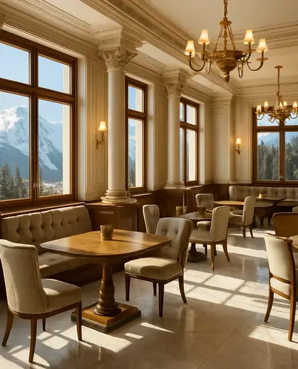 neoclassical hotel — informal dining room (alpine)