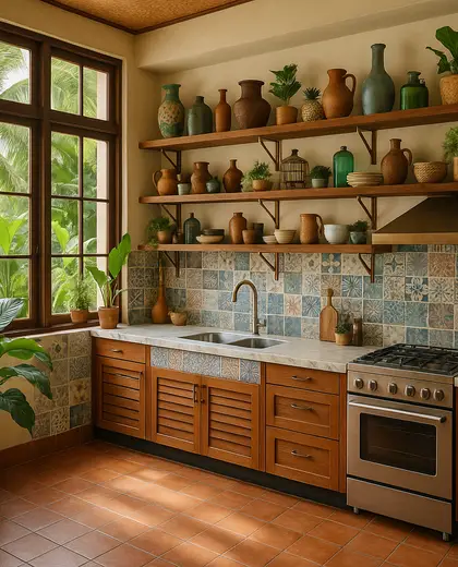 eclectic hotel — kitchen (tropical)