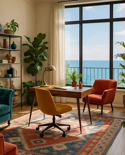 eclectic apartment — open office (ocean)