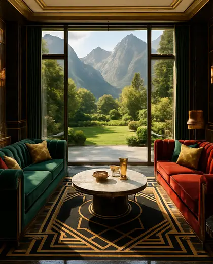 art deco yard — living room (mountain)