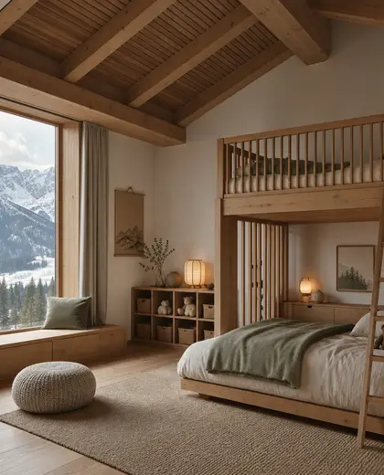 japandi building — childrens bedroom (alpine)