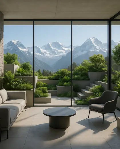 contemporary rooftop garden — room (alpine)