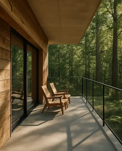 minimalist farmhouse — balcony (forest)