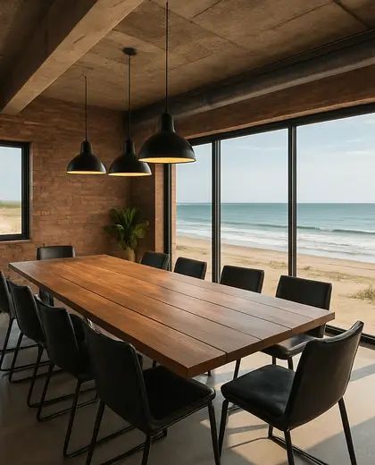 industrial salon — meeting room (beach)