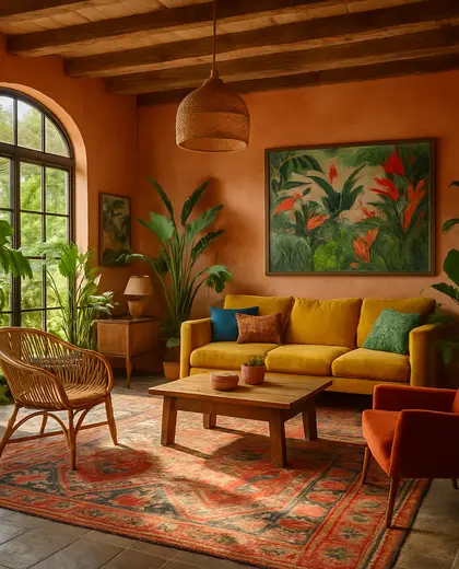 eclectic apartment — main hall (tropical)