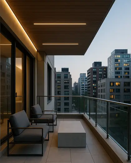 contemporary house — balcony (urban)