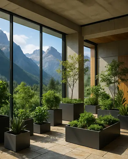 modern indoor garden — nursery (mountain)