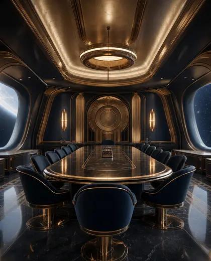 art deco salon — conference hall (space)