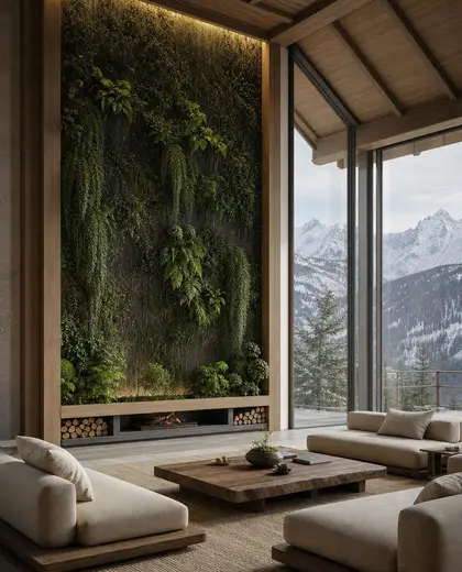 japandi vertical garden — main hall (alpine)